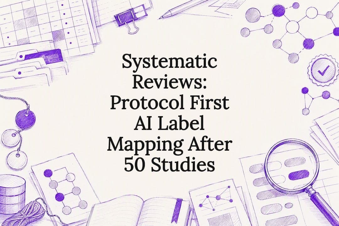 Systematic Reviews: Protocol First AI Label Mapping After 50 Studies