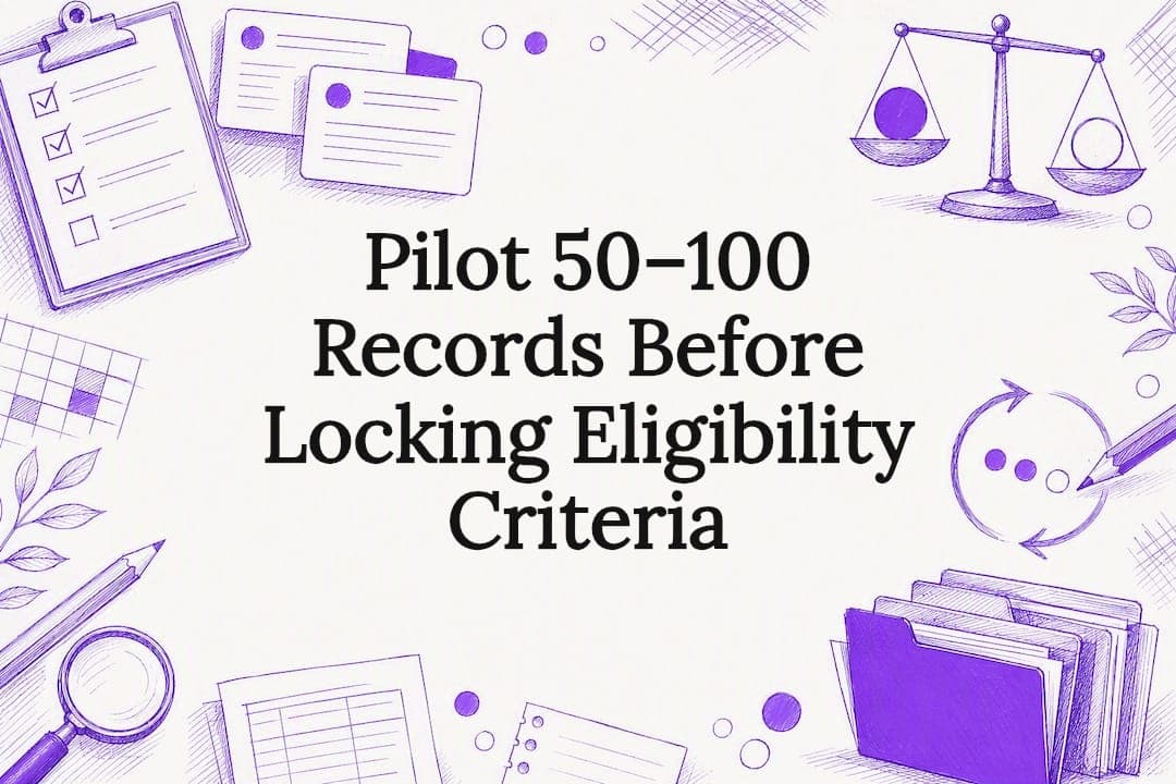 Pilot 50–100 Records Before Locking Eligibility Criteria