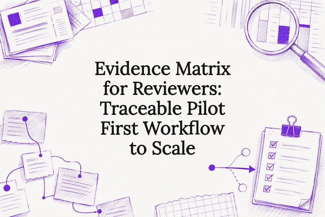Evidence Matrix for Reviewers: Traceable Pilot First Workflow to Scale