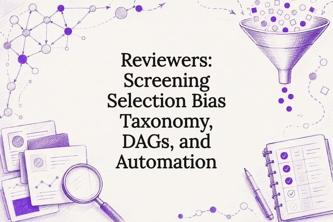 Reviewers: Screening Selection Bias Taxonomy, DAGs, and Automation