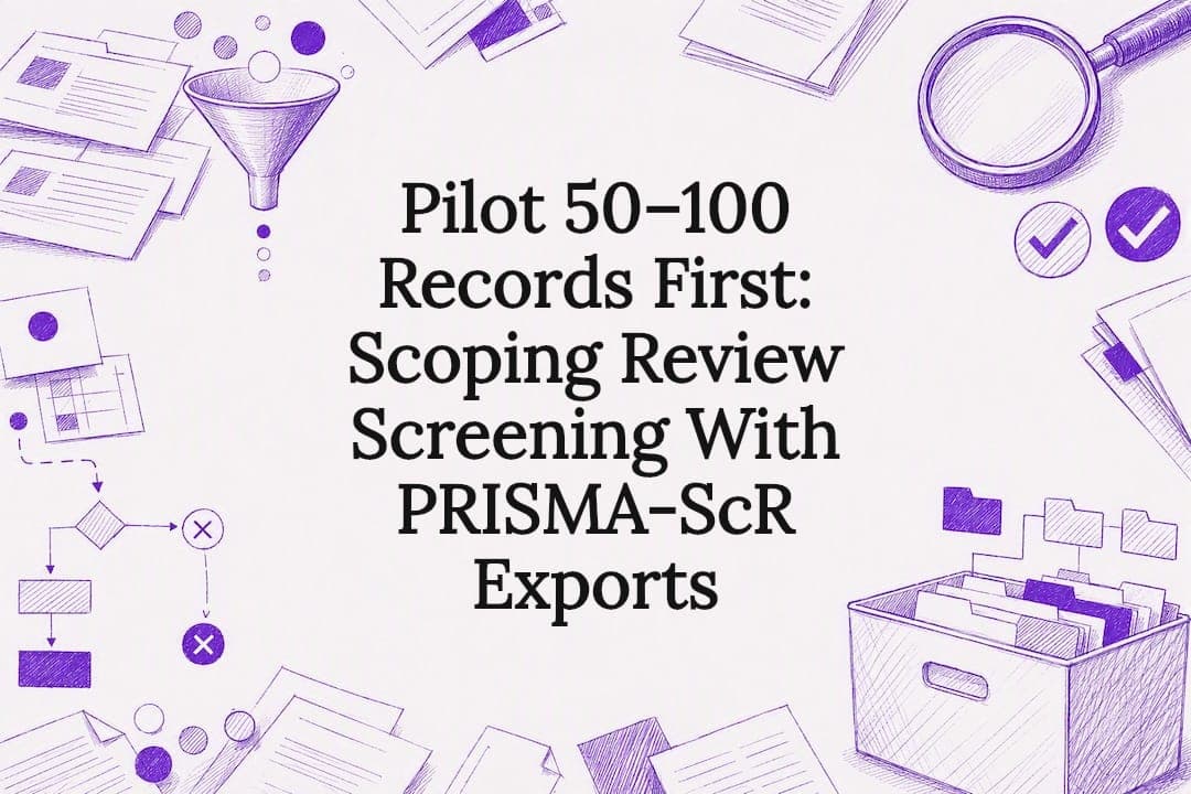 Pilot 50–100 Records First: Scoping Review Screening With PRISMA-ScR Exports